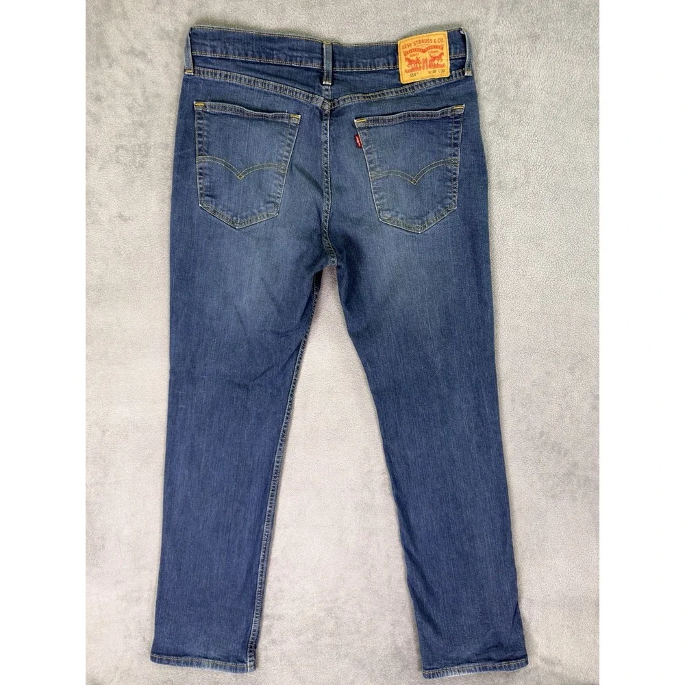 Levis 514 Jeans Mens 36x32 Blue Straight Athletic Medium Wash Denim Mid Rise